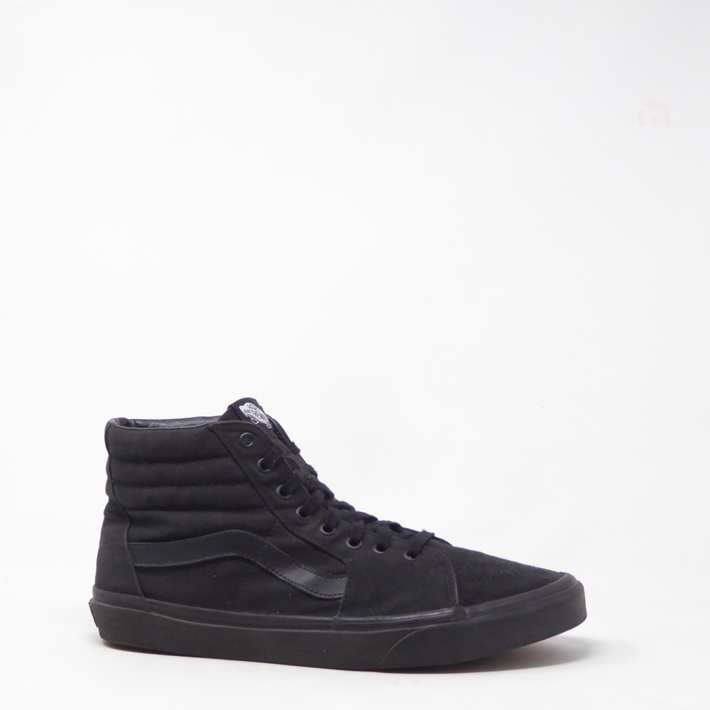 Vans Mens Sk8-Hi High Top Sneakers Triple Black Canvas Suede 12
